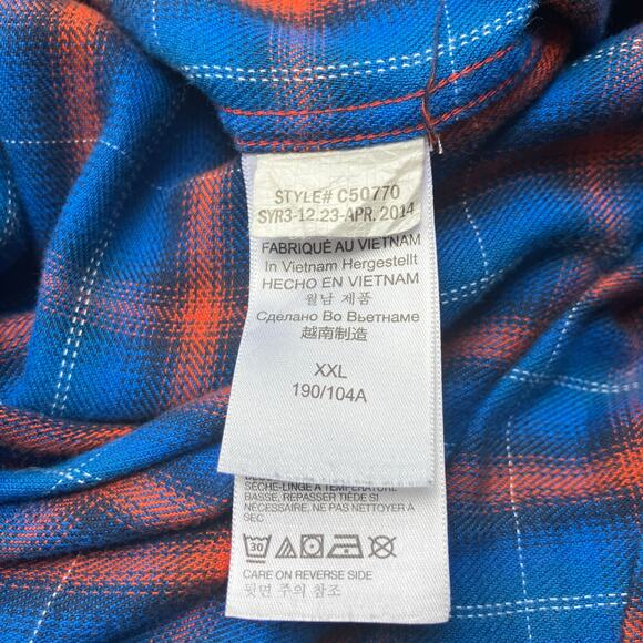 Marmot Shirt Sz XXL Blue Red Plaid Button Up Flannel Casual Utility Normcore - Picture 11 of 12